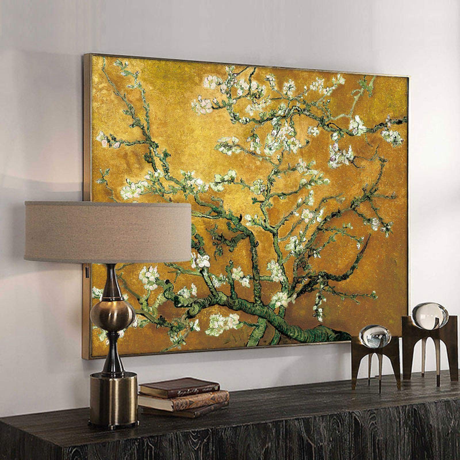 Home Artistes célèbres Amandier en fleurs Affiches Impressionniste Peinture à l’huile Art mural Tableaux sur toile pour couloir Décor 76x98cm sans cadre