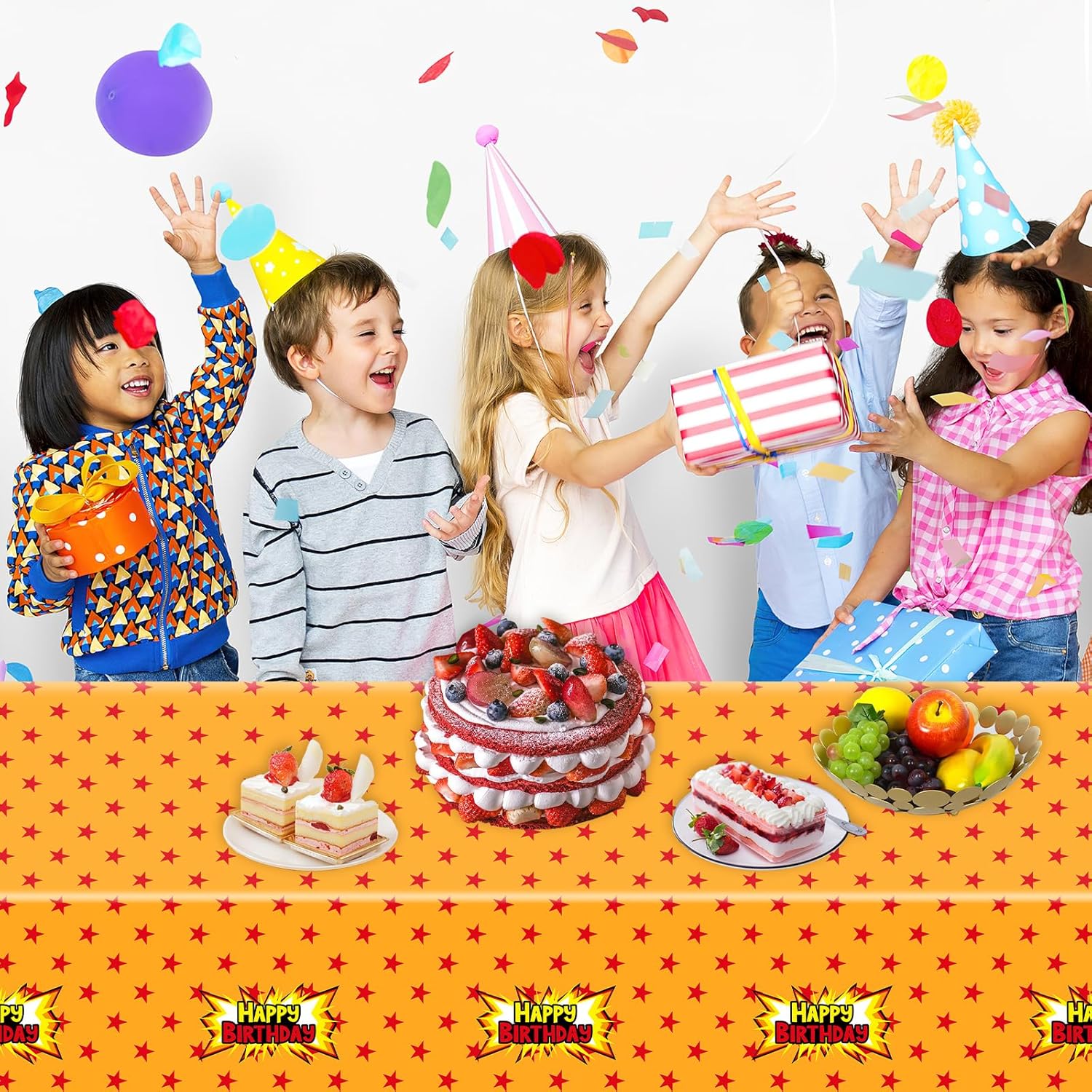 3 Pcs Anime Theme Tablecloth Disposable Plastic Anime Table Cover for Boys Girls Birthday Party Supplies -108 x 51Inch