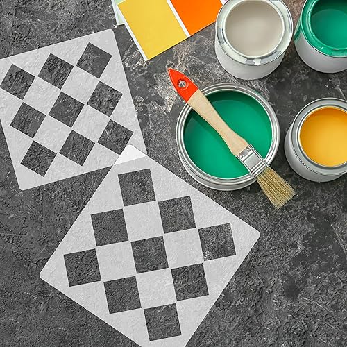 Miniatura 5 de CARREAU - Plantilla de plástico reutilizable para azulejos, geométricos marroquíes, pared de suelo (17.7 x 17.7 pulgadas)