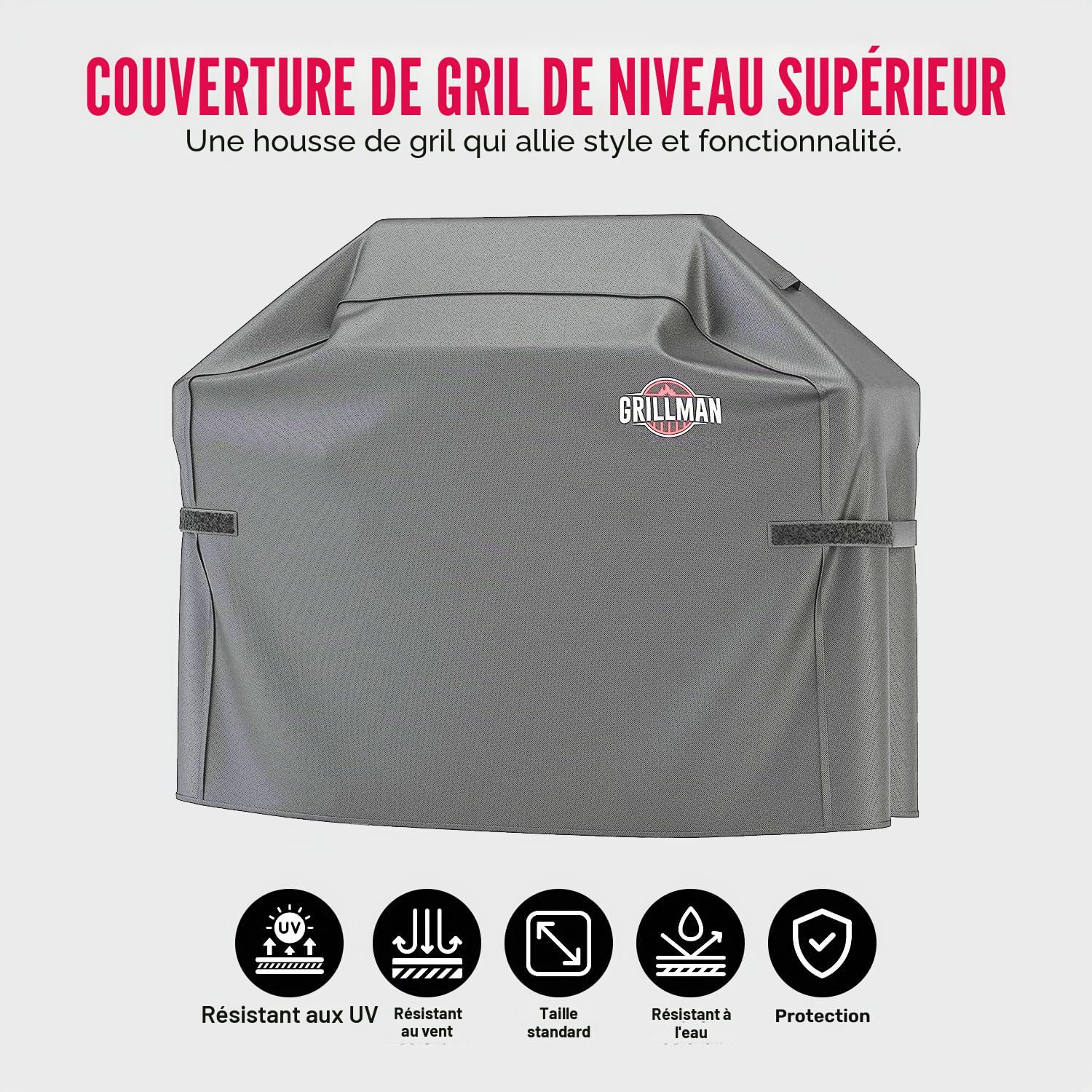 Grillman Housse de Protection pour Barbecue, Housse Imperméable pour Barbecue (147 x 61 x 122 cm)
