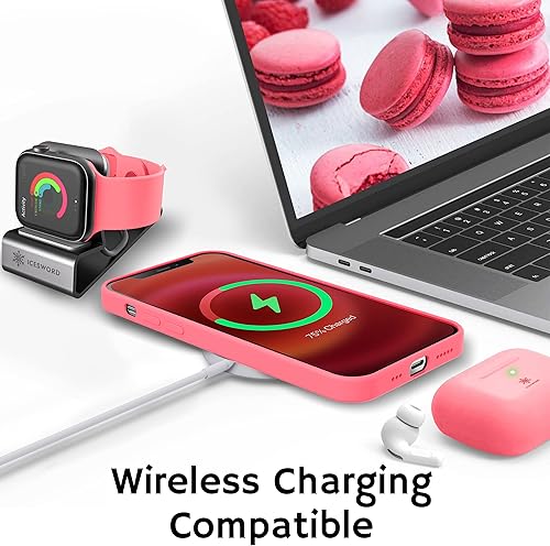 Miniatura 6 de IceSword Funda para iPhone 12 Mini Berry, funda fina de silicona líquida, bayas dulces mate, cereza, paño de microfibra de seda suave, goma de gel