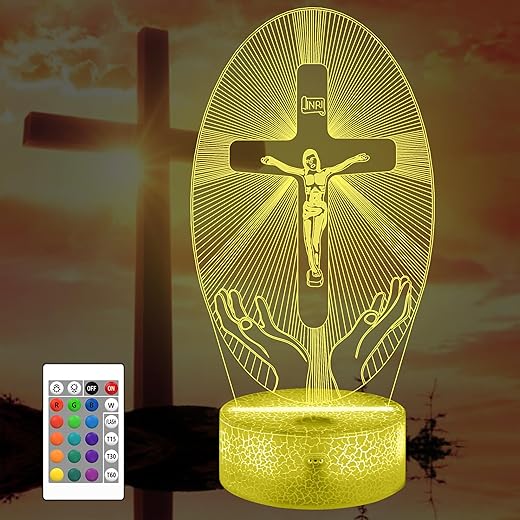 3d ice hockey illusion lamp, attivolife led optical hologram night light 16 colors changing with timer remote control, children bedroom home decor cool creative gifts for xmas birthday kids men boys