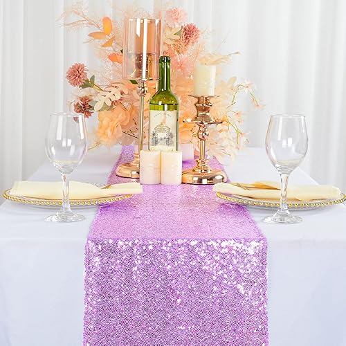 Miniatura 2 de Camino de mesa con lentejuelas de 12 x 108 pulgadas.