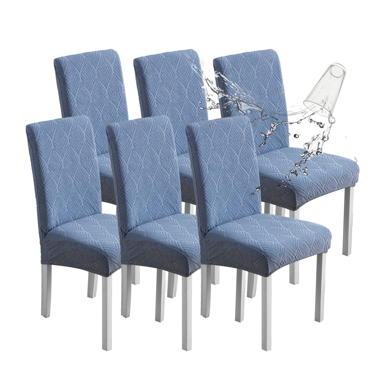 YUEANG Waterproof Dining Chair Covers, Chair Covers for Dining Room, Stretch Parsons Chair Slipcover, Removable, Washable for Dining Room Kitchen