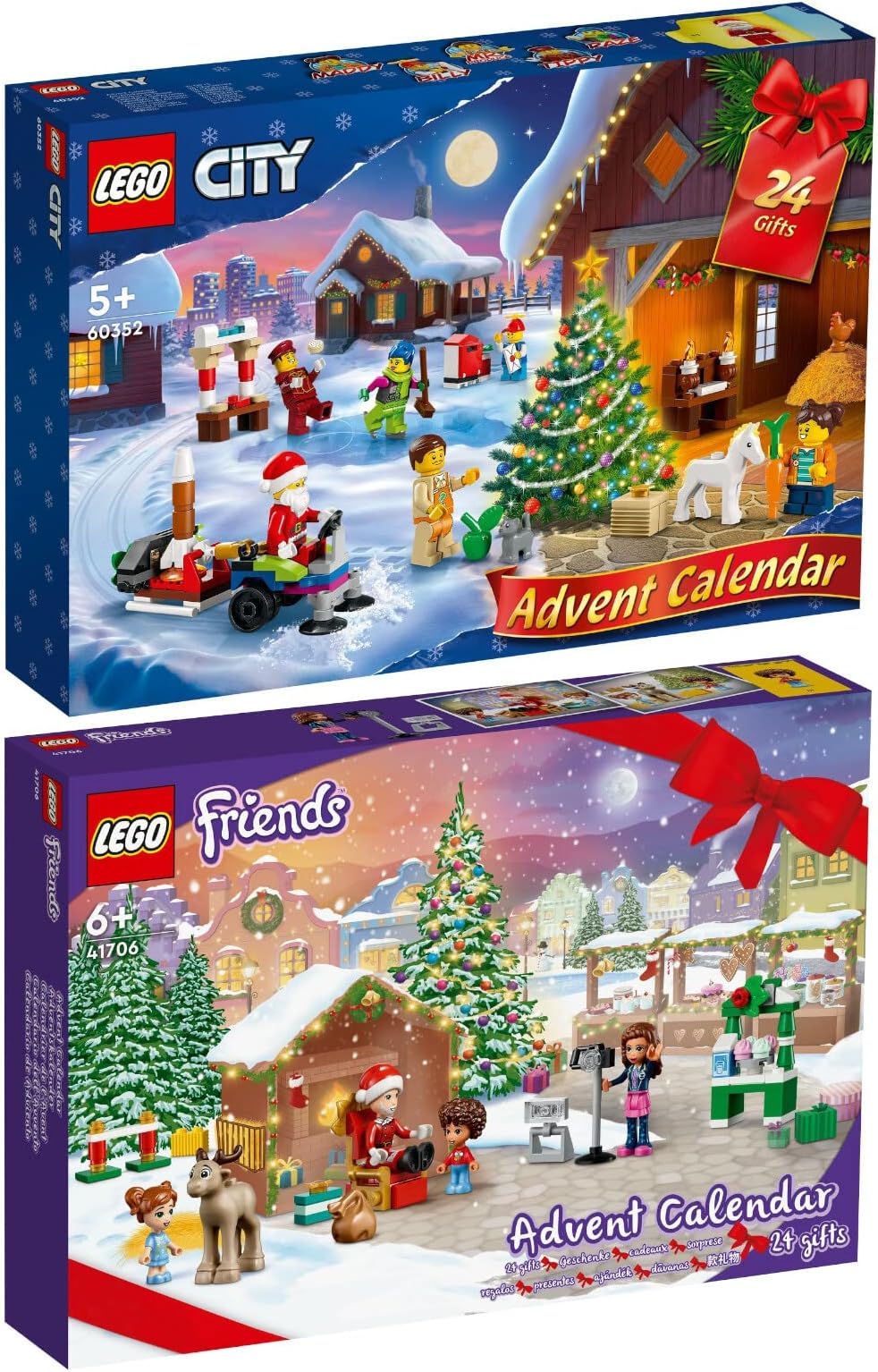 LEGO Set of 2: 60352 LEGO City Advent Calendar & 41706 LEGO Friends Advent Calendar