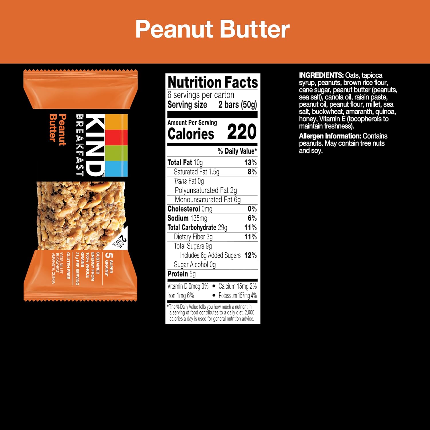 KIND Breakfast Bars, Variety Pack, Honey Oat, Almond Butter, and Peanut Butter, Healthy Snacks, Gluten Free, 3-8g Protein, 18 Count