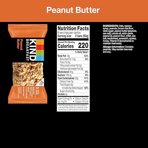 Miniatura 3 de KIND Breakfast Bars, Variety Pack, Honey Oat, Almond Butter, and Peanut Butter, Healthy Snacks, Gluten Free, 3-8g Protein, 18 Count