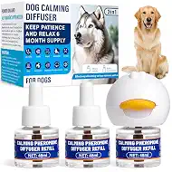 Dog Calming Pheromone Diffuser Kit – 6-in-1, 90-Day Supply | Drug-Free Relief for Separation Anxiety, Barking & Thunderstorms | 700 Sq Ft Coverage | Plug-In Refill Set
