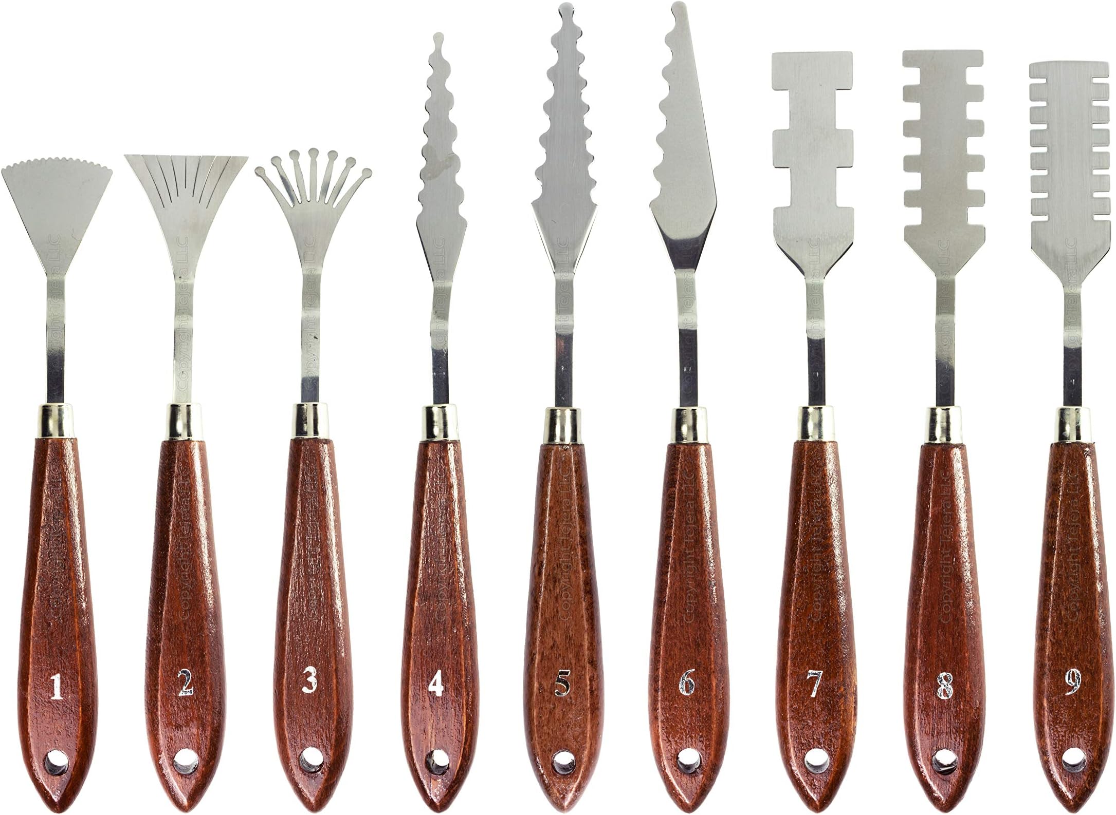 Stainless Steel Palette Knives for Artists - 9 Piece of Spatulas for FX Special Effects - Thin and Flexible Art Tools for Oil Painting, Acrylic Mixing, Etc.