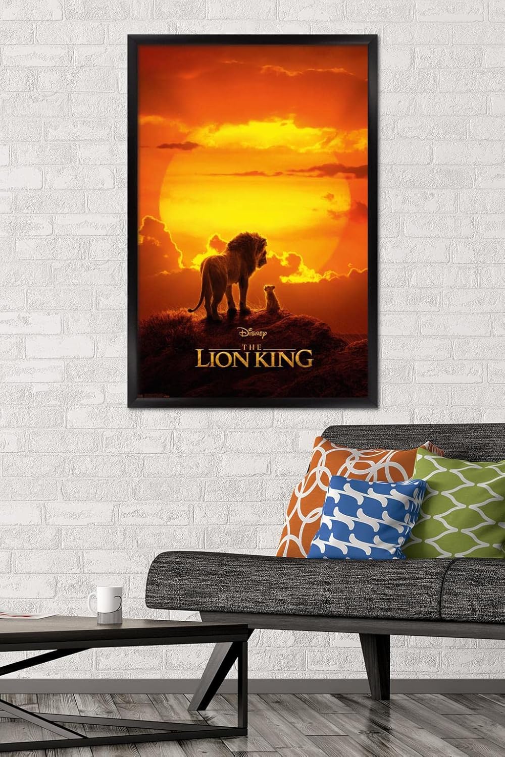 Trends International Disney The Lion King - Mufasa And Simba Wall Poster, 22.375" x 34", Black Framed Version