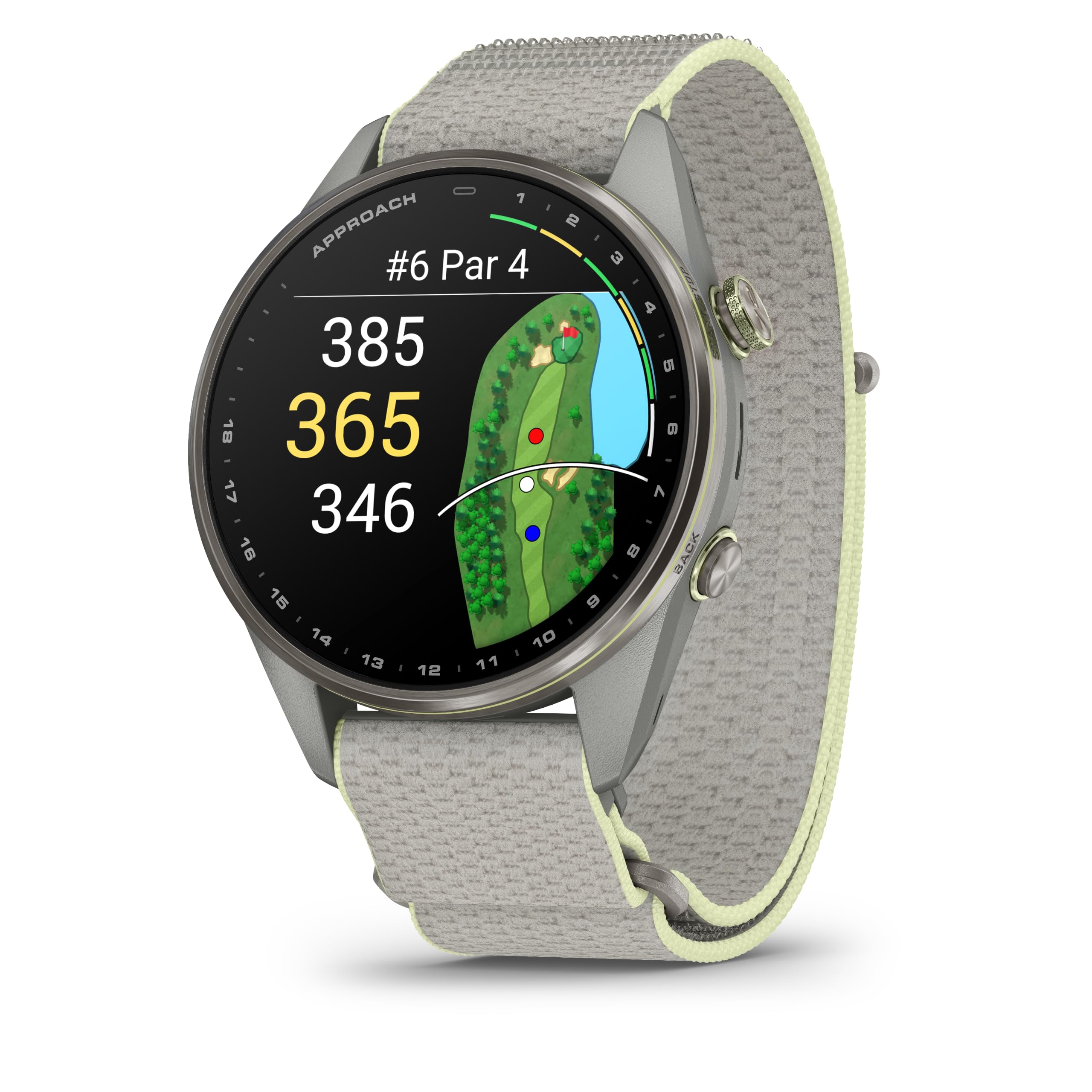 Approach® S72, Advanced Golf Smartwatch, 47mm, Fog Gray/Citron