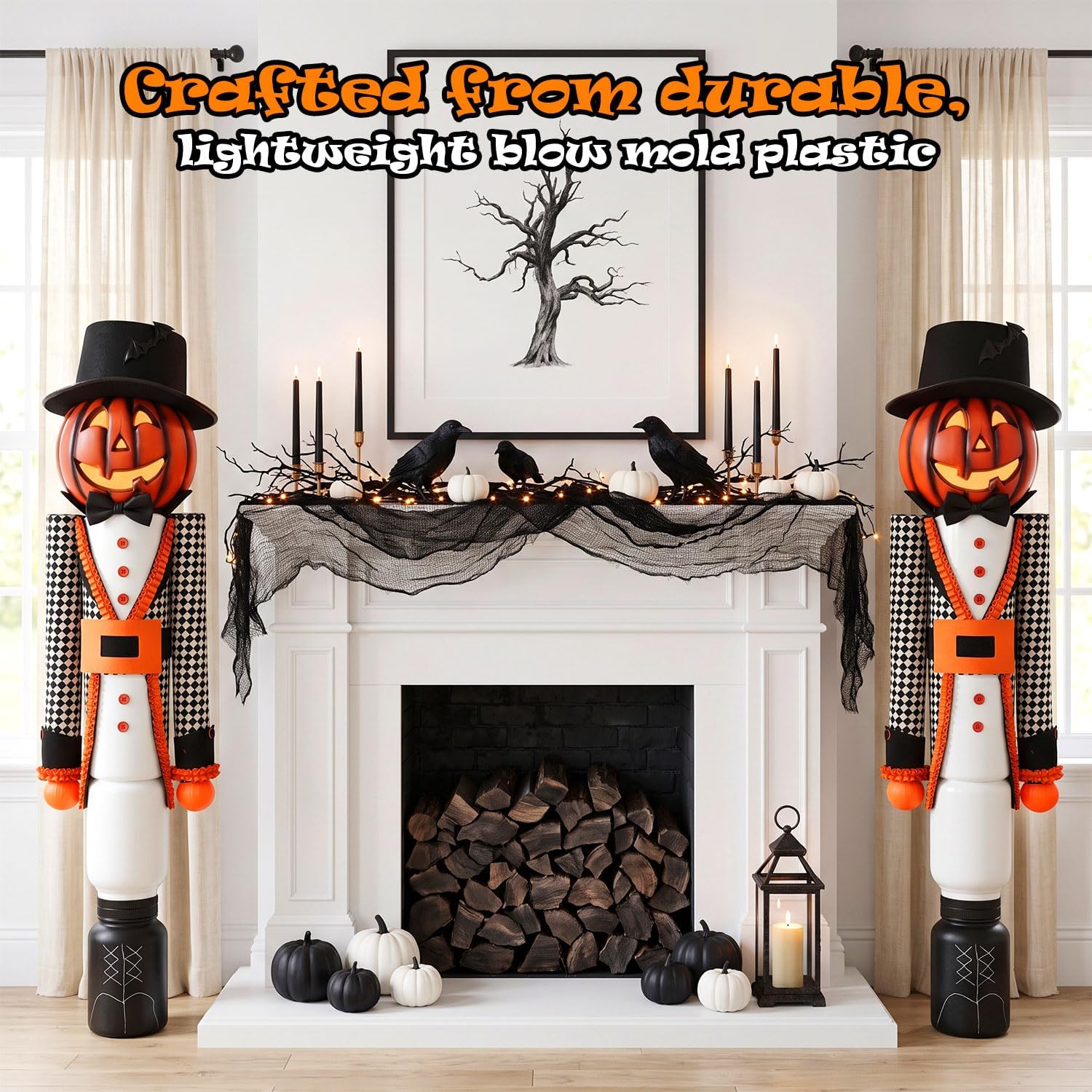 Halloween Decorations - Halloween Giant Pumpkin Nutcracker, 53" - Party Decor for Indoor Outdoor Home Room Bedroom Party Decoration