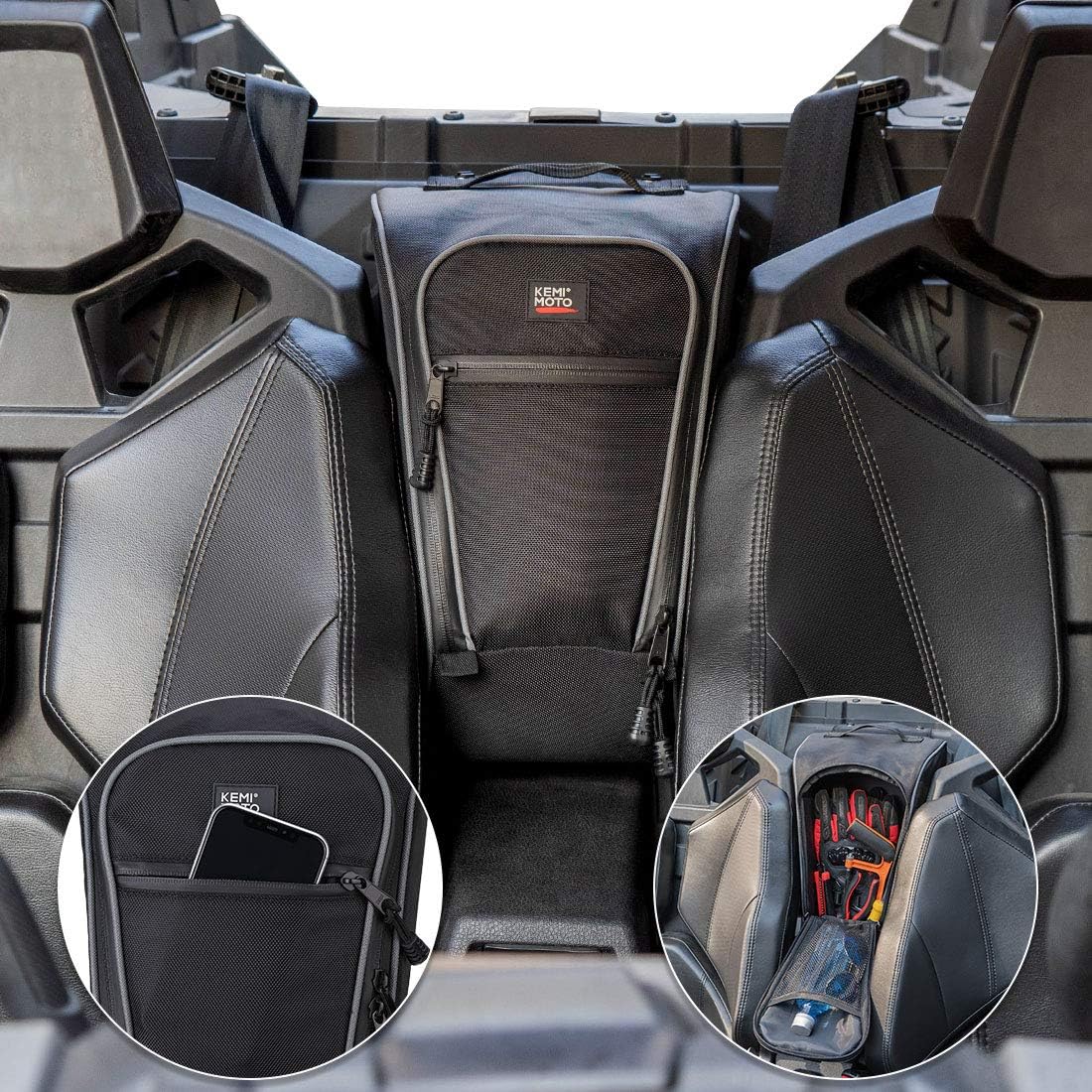 2023 PRO XP Storage Bag, 1680D UTV Cab Pack Center Seat Bag with PVC Wear Resistant Zippers Compatible with Polaris RZR PRO XP 2020 2021 2022 2023