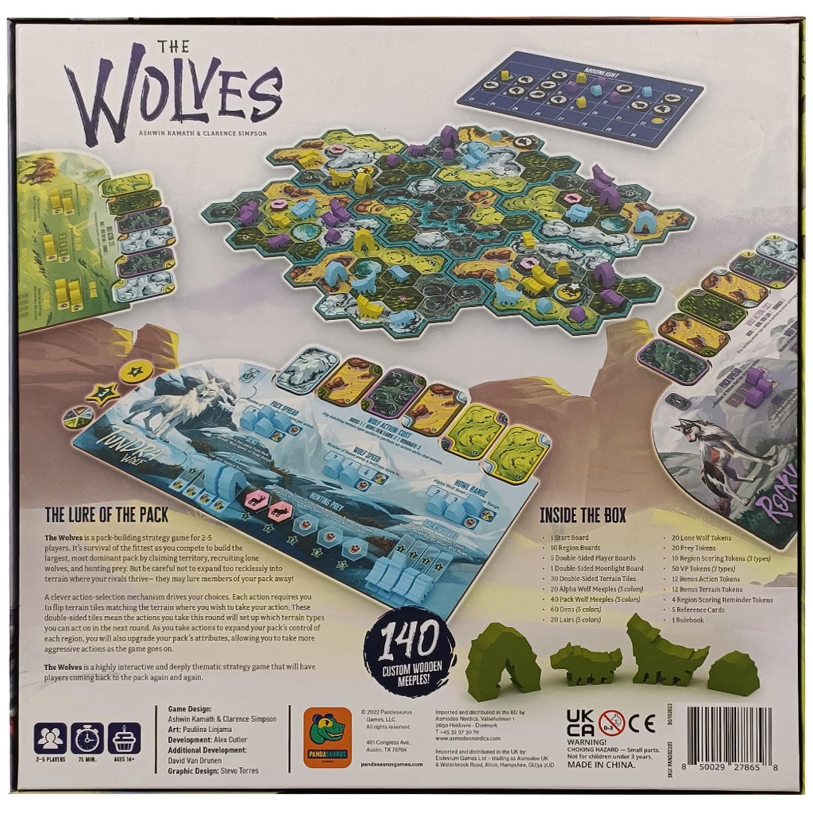 Pandasaurus - The Wolves - Angielska gra planszowa - Gra strategiczna o tematyce wilków - Aktywna gra rodzinna dla młodzieży i dorosłych - Od 14 lat - Dla 2-5 graczy - 75 minut - Język angielski