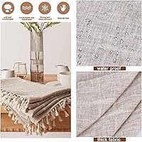 Vista 6 de Mantel de mesa auxiliar bohemio para sala de estar, con bolsillos y borlas, mantel rectangular a rayas para café, lavadora, secadora, refrigerador