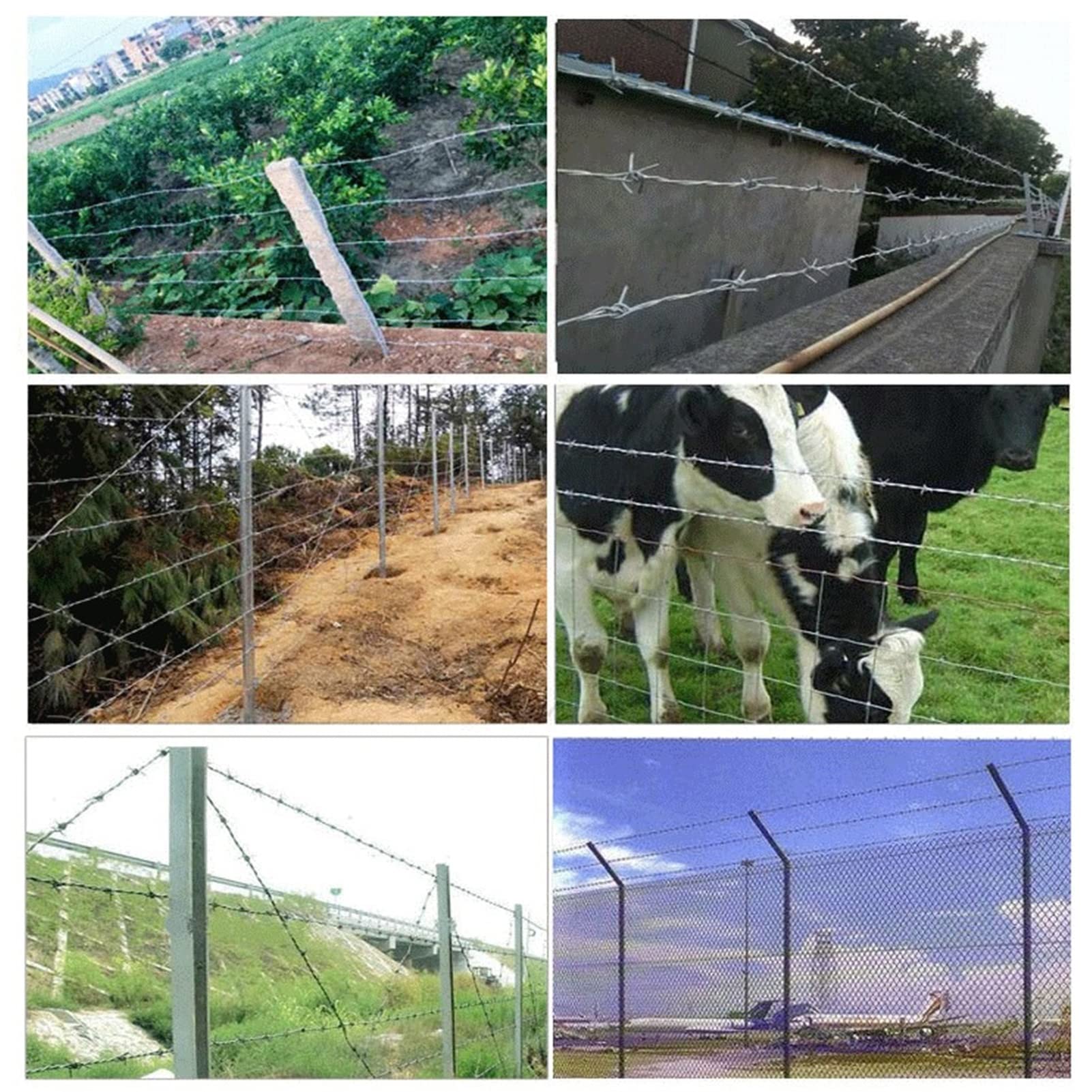 Rotolo di filo spinato zincato – Rete di protezione in metallo per giardino e balcone, ideale per deterrente per animali e recinzioni esterne sicure