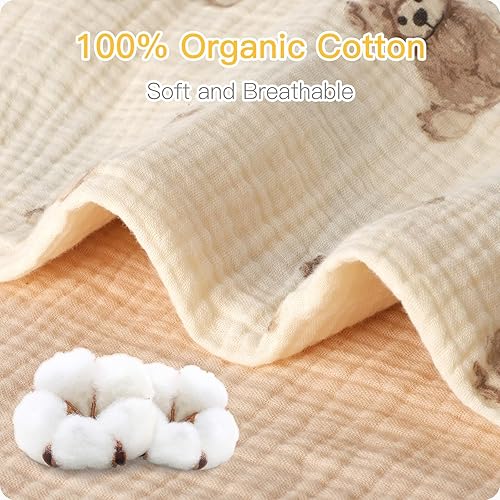 Miniatura 4 de Sábanas de muselina de 52 x 28 pulgadas para cuna, para bebés, niñas y niños, 100% algodón, suaves, bohemias y neutras para niños pequeños, se