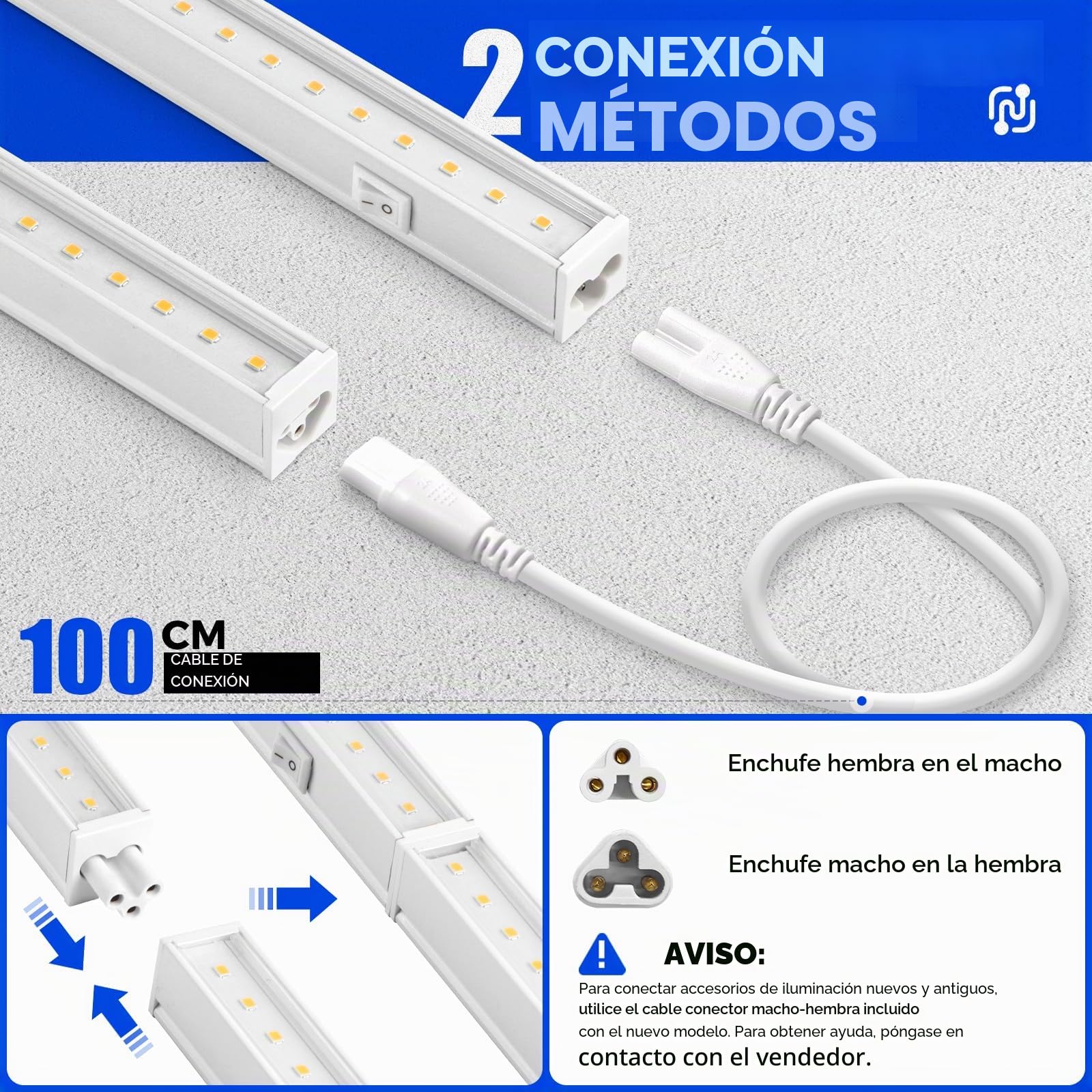 Barrina T5 - Lámpara de planta interior, color amarillo, 29 cm, LED espectro completo, lámpara de invierno LED conectable, tira de luz de crecimiento con interruptor, plug and play, pack de 2