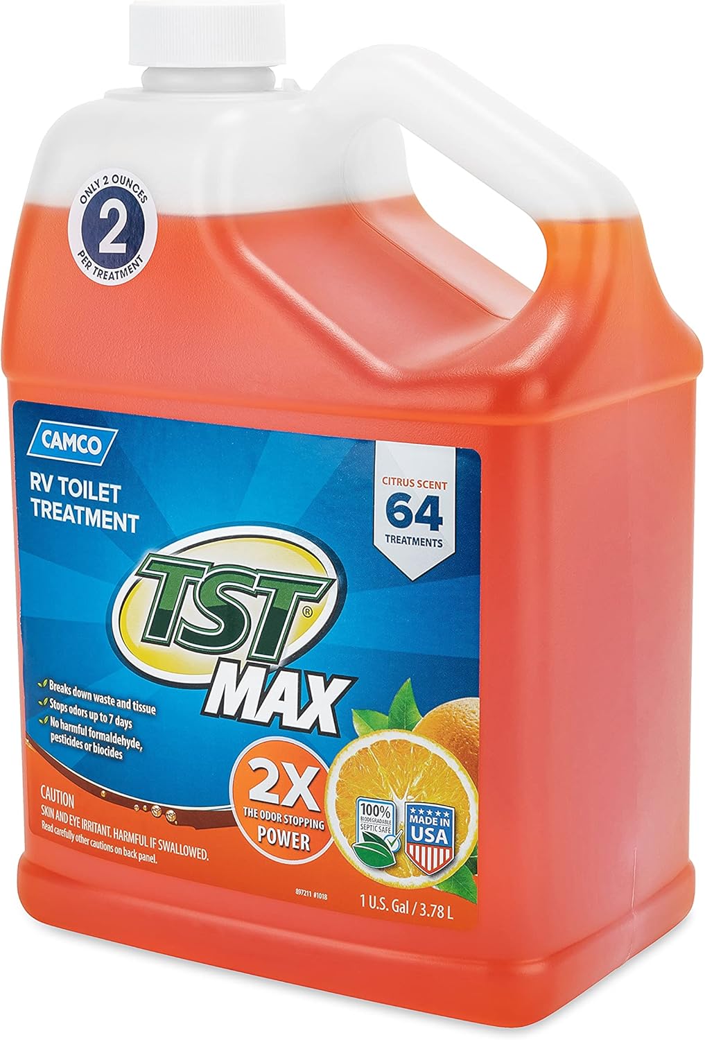 Camco TST Ultra-Concentrated Orange Scent RV Toilet Treatment, 128-Ounce Bottle (41173) : Automotive