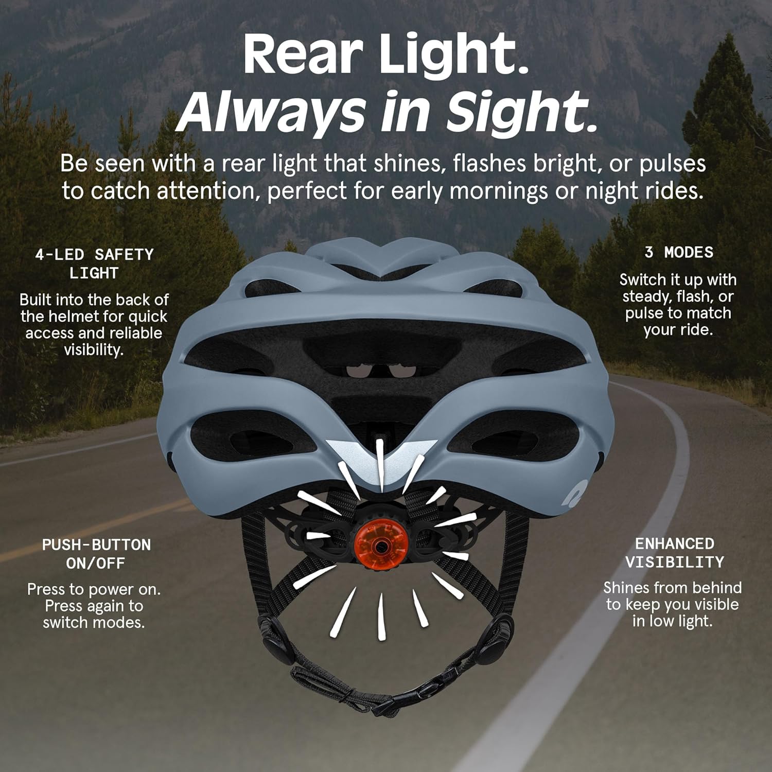 Retrospec Silas Road Bike Helmet with 24 Air Vents & Built-in LED Safety Light - Adjustable Adult Cycling Protection 54-61cm - Padded & Lightweight Design
