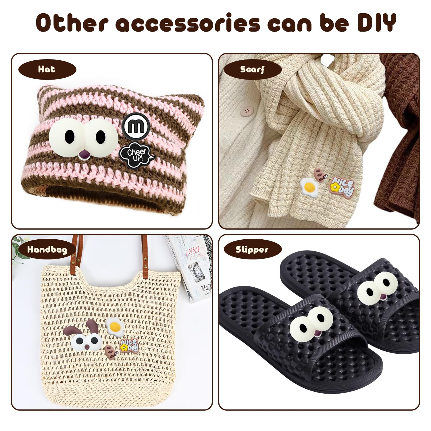 Adornos Zapatos, Shoe Charms, Encantos de Zapatos de PVC, Decoración de Zapatos Dibujos Animados Ojos Grandes 3D para Niños y Adultos, 14 Piezas Pins para Crocs, Bolsos, Pulseras