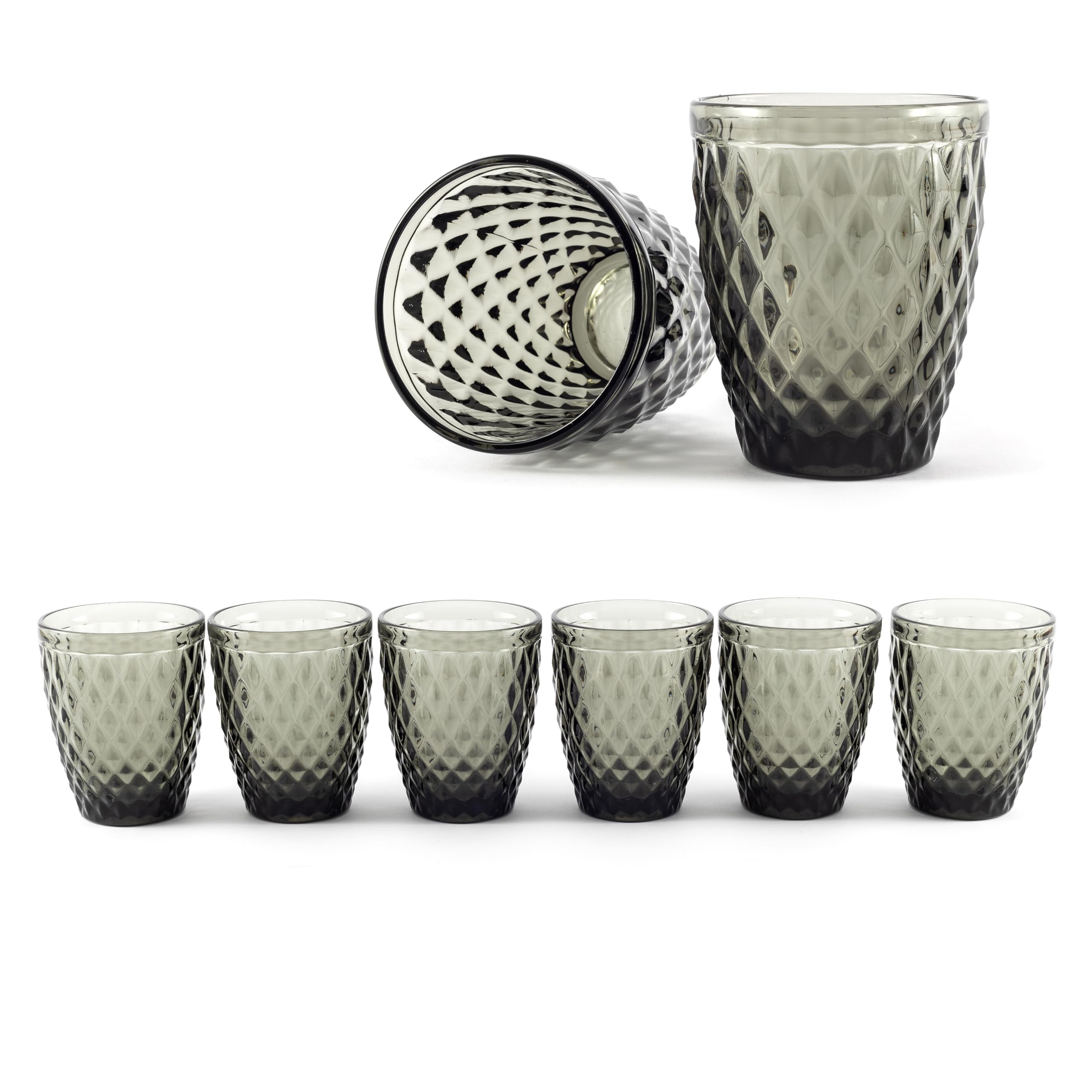 Hanseküche Trinkgläser Set 6x 300 ml | Hochwertige graue Gläser | Wassergläser Trinkgläser Saftgläser Drinkgläser Küchengläser bunt
