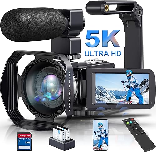 Miniatura 8 de Cámara de video 8K 64MP videocámara IR visión nocturna Vlogging Cámara, zoom 18X WiFi videocámara digital con pantalla táctil para YouTube con