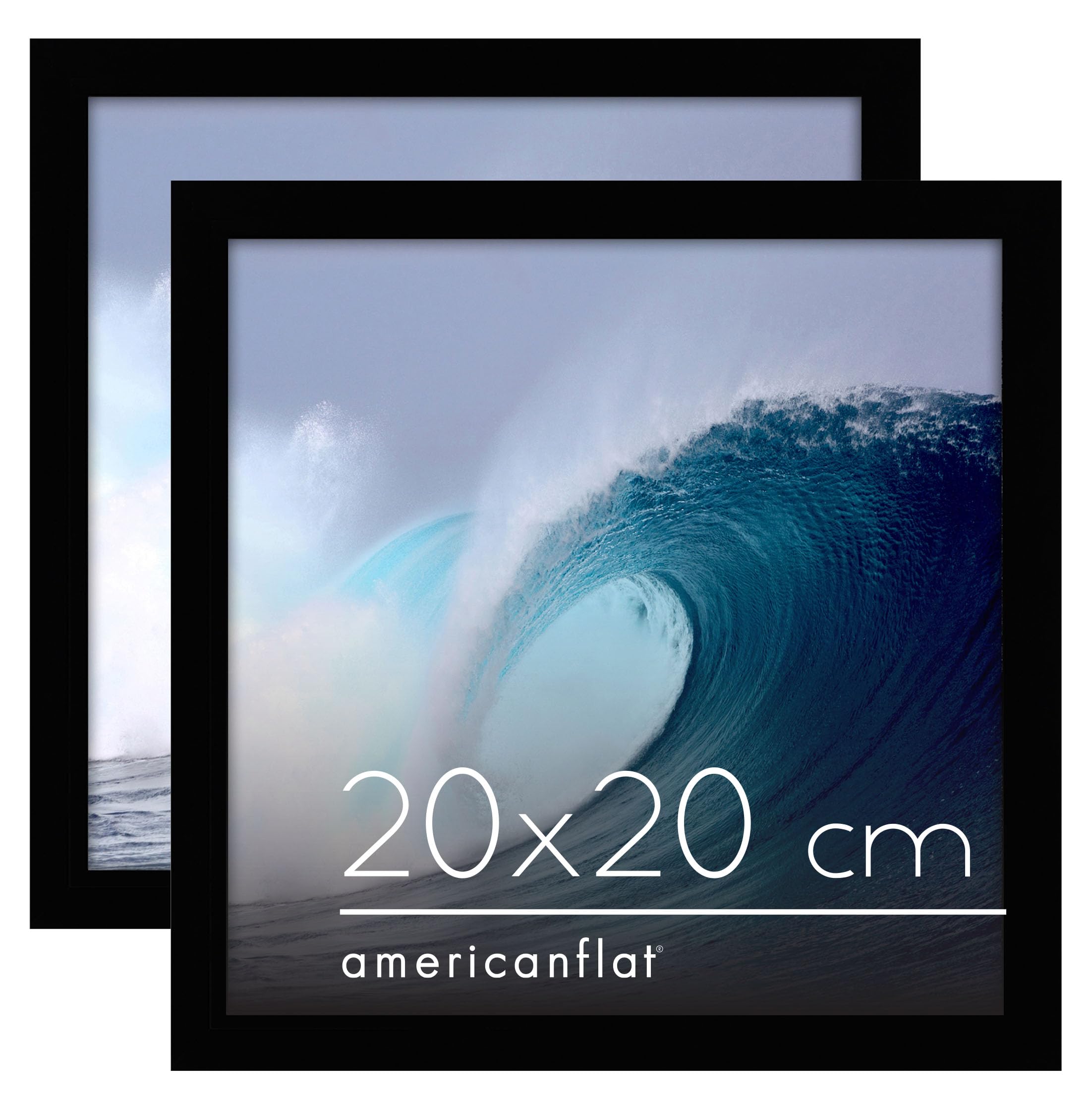 Cadre photo noir 20x20 cm en bois pour sublimer vos photos de famille