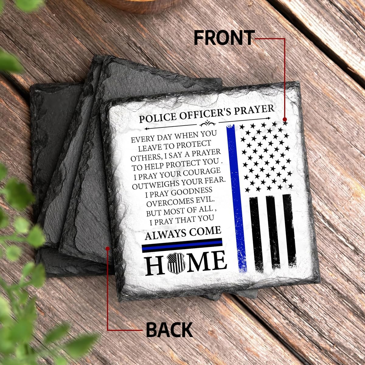 Police Officer Gift for Men – Police Officer Prayer Plaque Keepsake – Police Academy Graduation Gift – Inspirational Christmas Decor for Policeman, Retirement & Law Enforcement