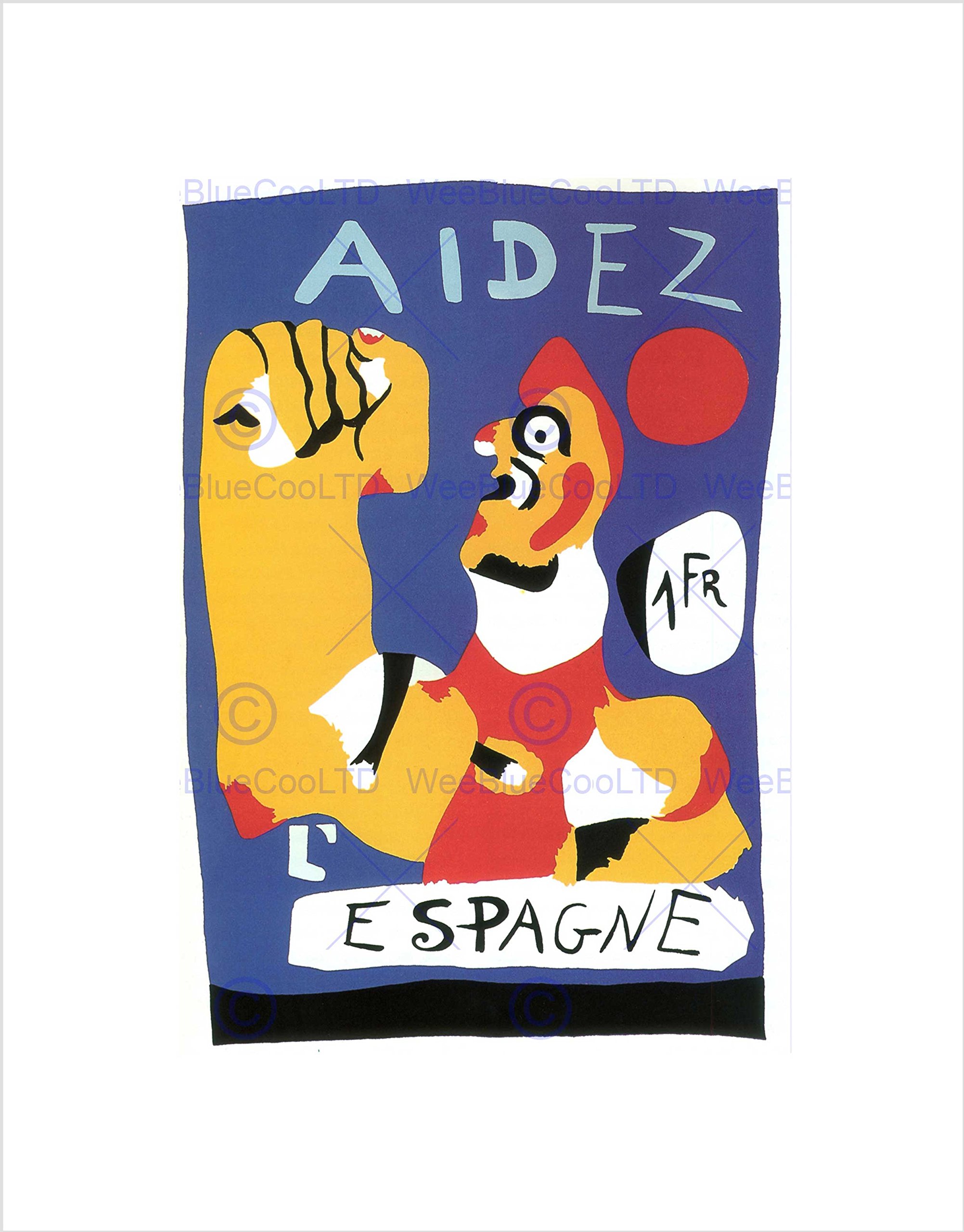 Wee Blue Coo War Help Spain Spanish Civil Miro Aid Vintage Advert Wall Art Print