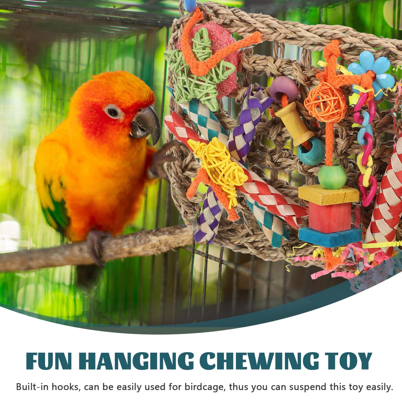 Happyyami 2stücke Parrot Spielzeug Seegras Hängende Matte Für Vögel Kauspielzeug Und Zubehör Für Vogelkäfige Und Dekorieren