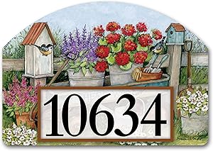 Yard Design Studio M Garden Wagon Decorative Address Marker Yard Sign Magnet, Made in USA, Superior Weather Durability, 14 x 10 Inches