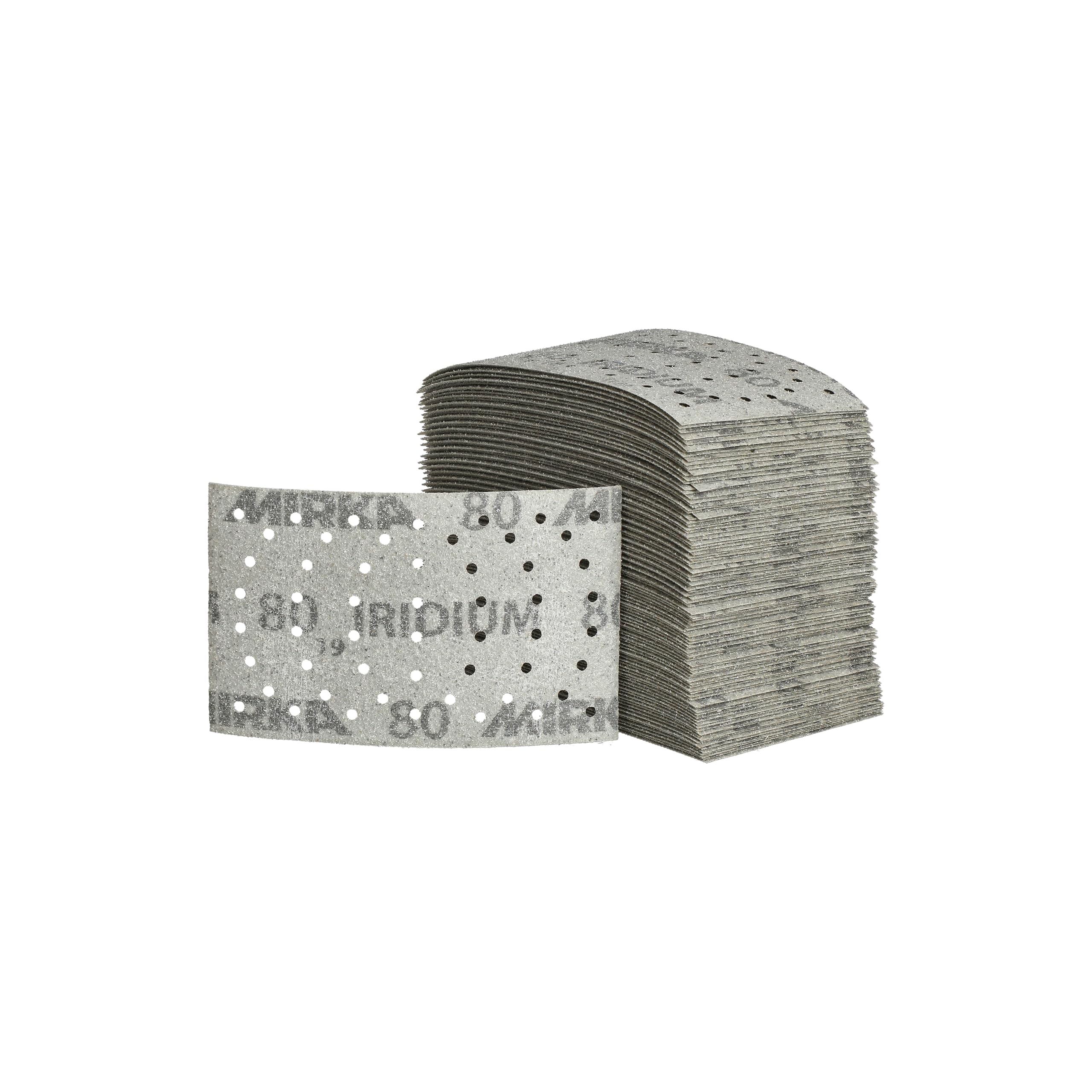 Mirka papel de lija Iridium 81x133mm cierre adhesivo 54 agujeros | Papel de lija premium cierre adhesivo 54 agujeros grano 180 ideal para laca masilla imprimación madera acero plásticos