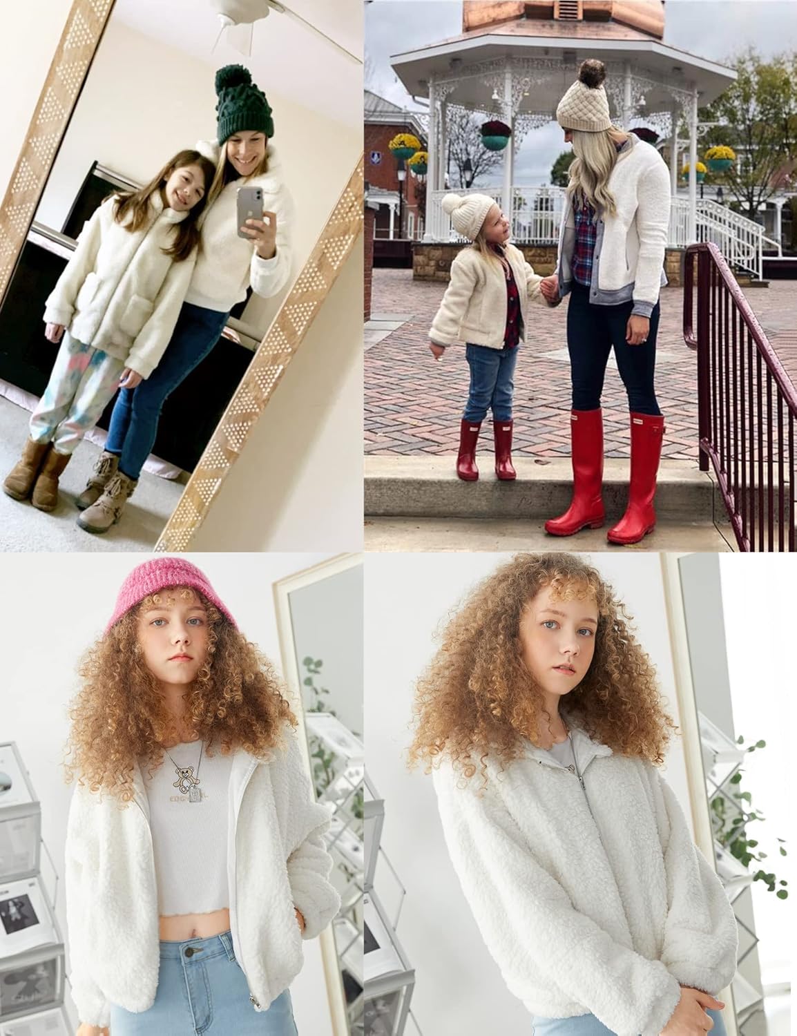 Arshiner Girls Full Zip Fleece Jacket Sherpa Outwear Coat Fall Winter for 4-12Y - Image 7