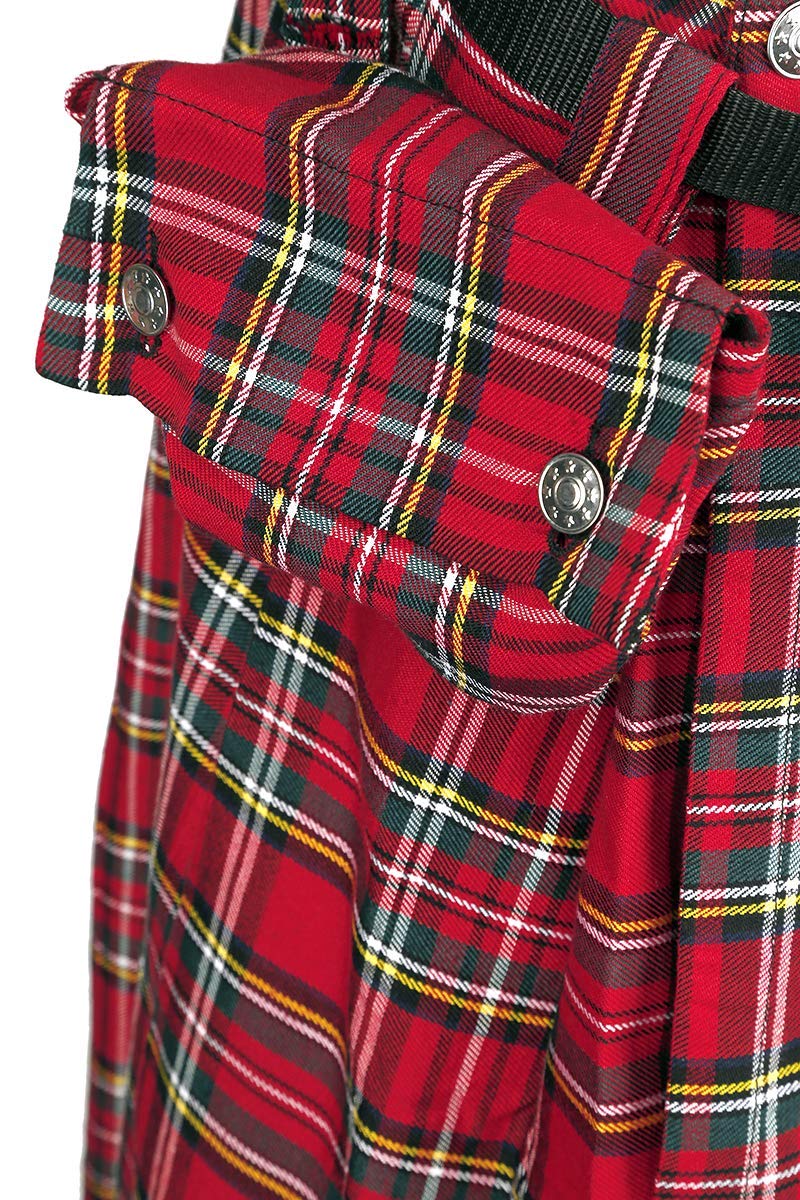 Fear is Over Kilt Uomo Gonna al Ginocchio Rosso