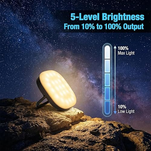 Miniatura 3 de Linterna LED para campamento, linternas solares, luz recargable de 5000 mAh, 2000 lúmenes, 5 modos de luz, IP65 impermeable con carga USB, faroles