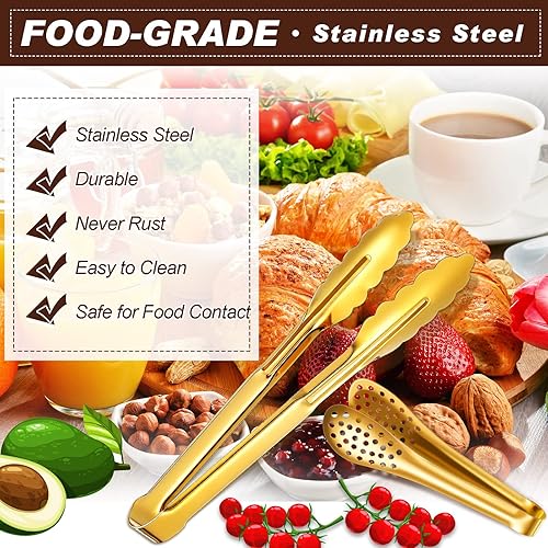 Miniatura 3 de 12 pinzas para servir utensilios, mini pinzas de acero inoxidable para aperitivos, pinzas para azúcar y hielo, pinzas de cocina, para ensaladas,
