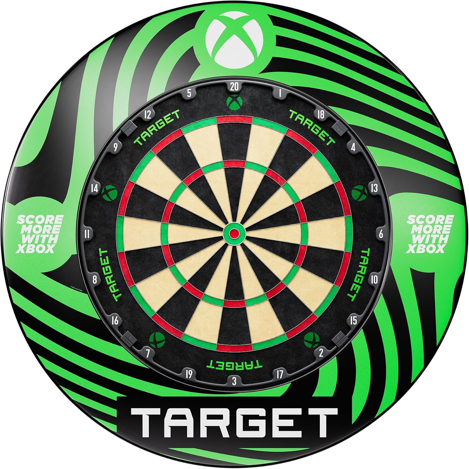 Target Darts Xbox Dartboard Bundle Set | Steel Tip Tor Dart Board, Ochronny pierścień do tarcz do rzutek, zestaw do montażu domowego, obrotowy pierścień z numerami, cienki drut ze stali nierdzewnej.