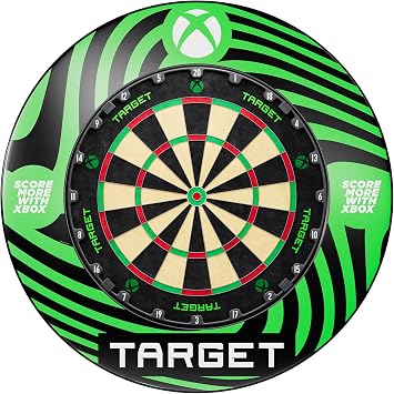 Target Darts Xbox Dartboard Bundle Set | Steel Tip Tor Dart Board, Dartboards Surround Protection Ring, Home Setup with Wall Fixing Kit, Rotational Number Ring, Stainless Steel Thin Wire