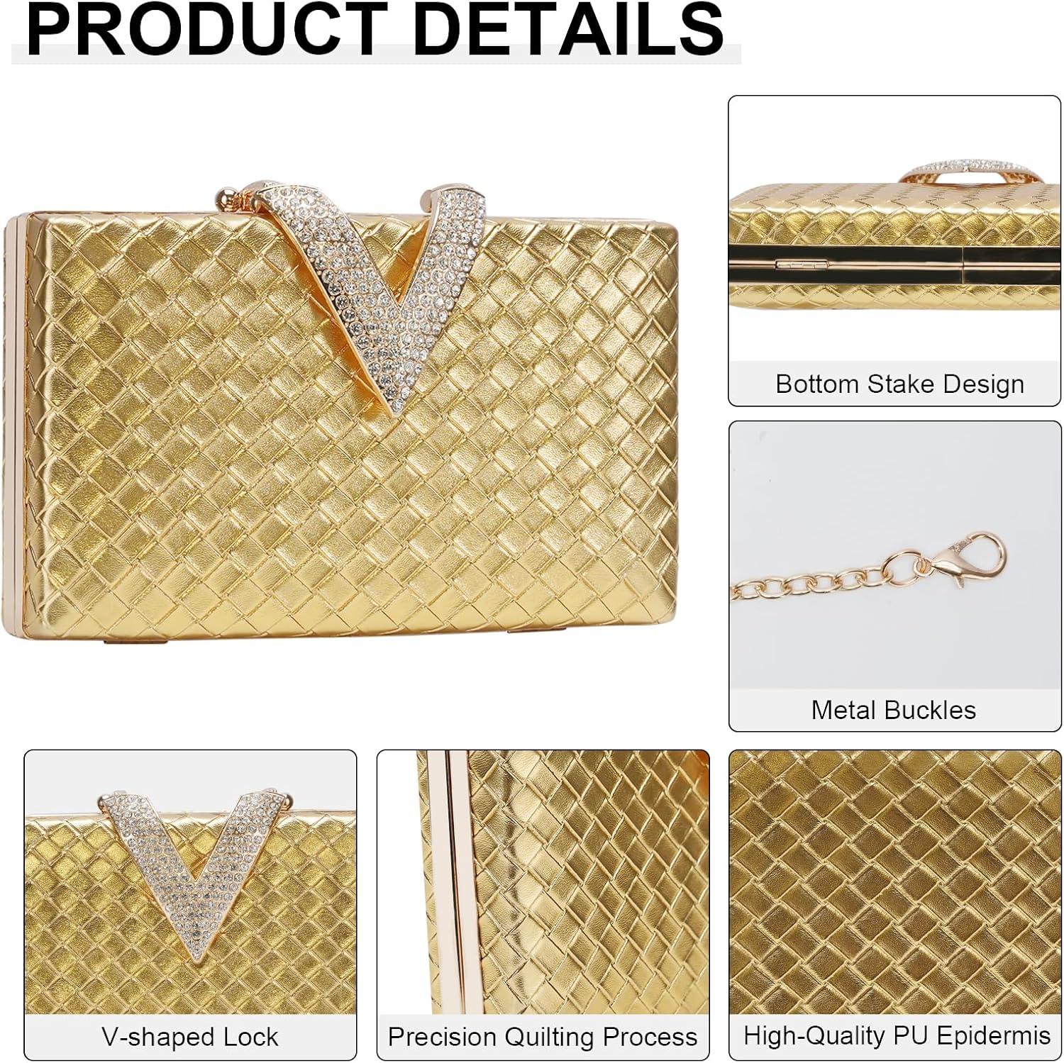 TRBSXRT Woven Clutch Purses, Elegant Satchel Bag for Women, Evening Bag Formal Woven Handbag - Image 5