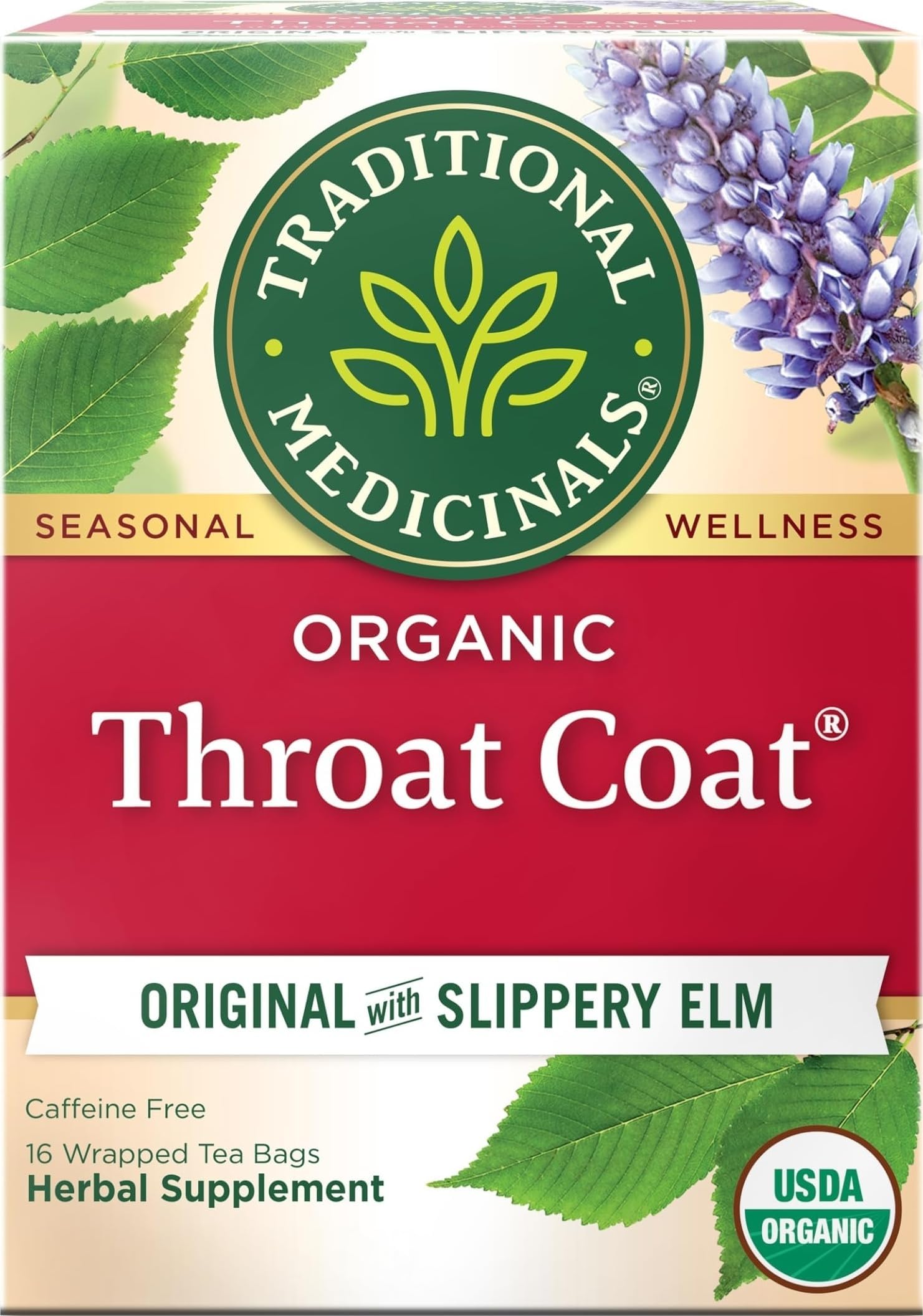 Traditional Medicinals Organic Throat Coat Seasonal Tea, 16 Tea Bags (Pack of 1)