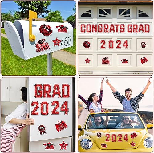 Miniatura 5 de JULMELON Imanes decorativos de graduación para automóvil, 22 imanes de graduación para nevera, calcomanías magnéticas para puerta de garaje para