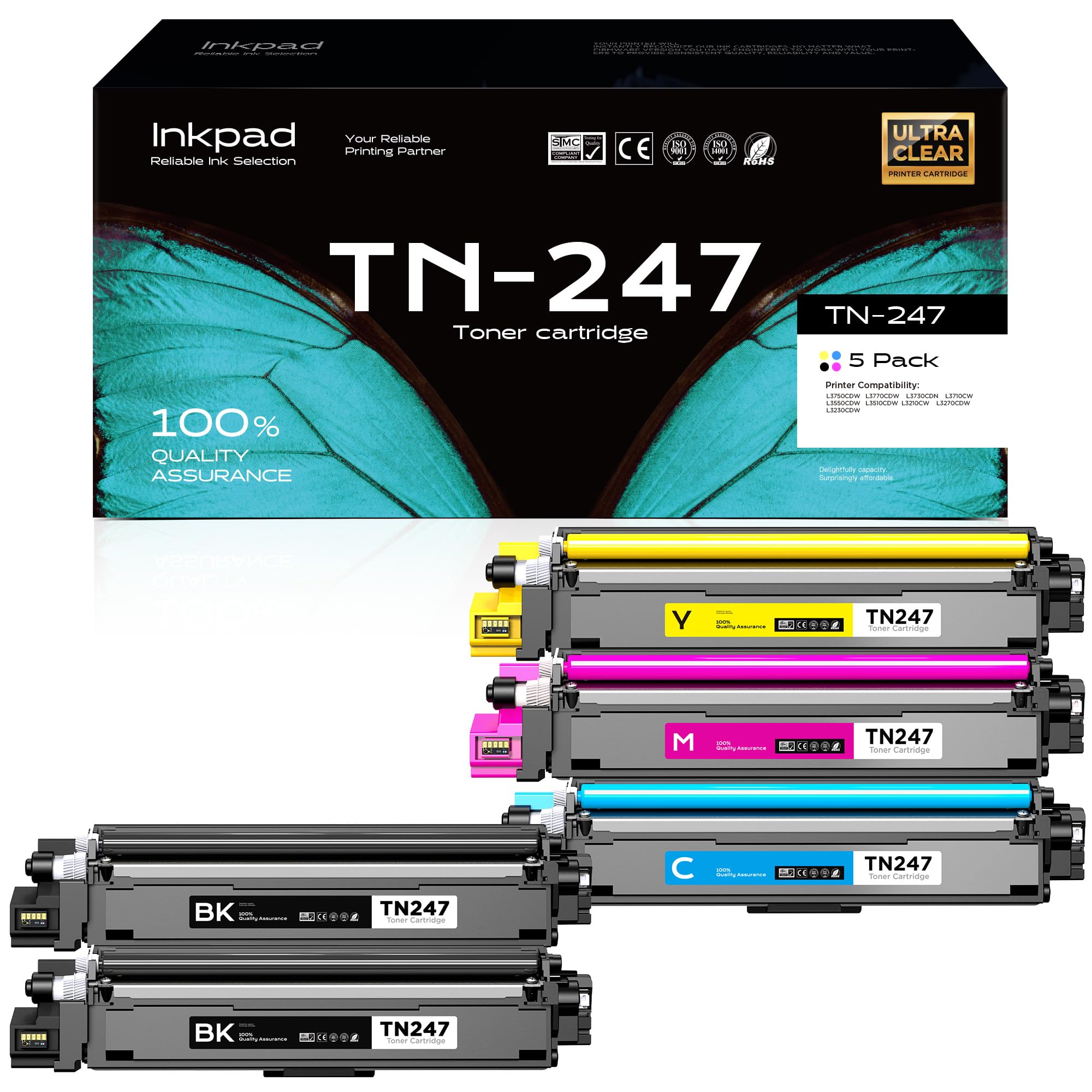 iNKPAD TN2420 Cartuchos de tóner Compatibles con Brother MFC-L2710DW L2750DW L2710DN L2730DW HL-L2310D L2350DW DCP-L2510D L2530DW L2550DN (2 Negro) — view 20