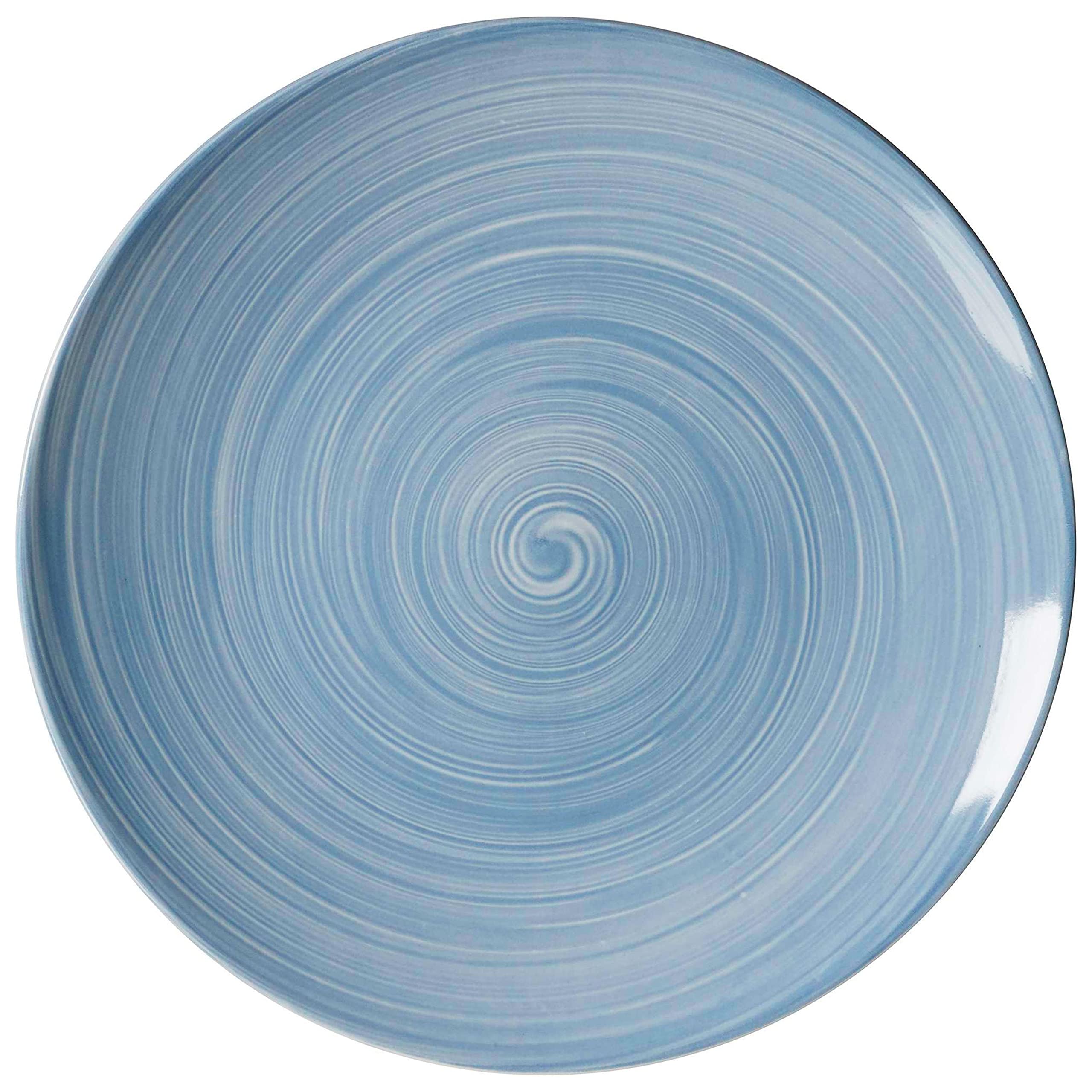 Ritzenhoff & Breker Julia Set de 4 assiettes plates unisexes - diamètre : 26,5 cm - 4 personnes - assiettes de table, Design maritime - vaisselle en porcelaine avec motif tourbillonnant bleu