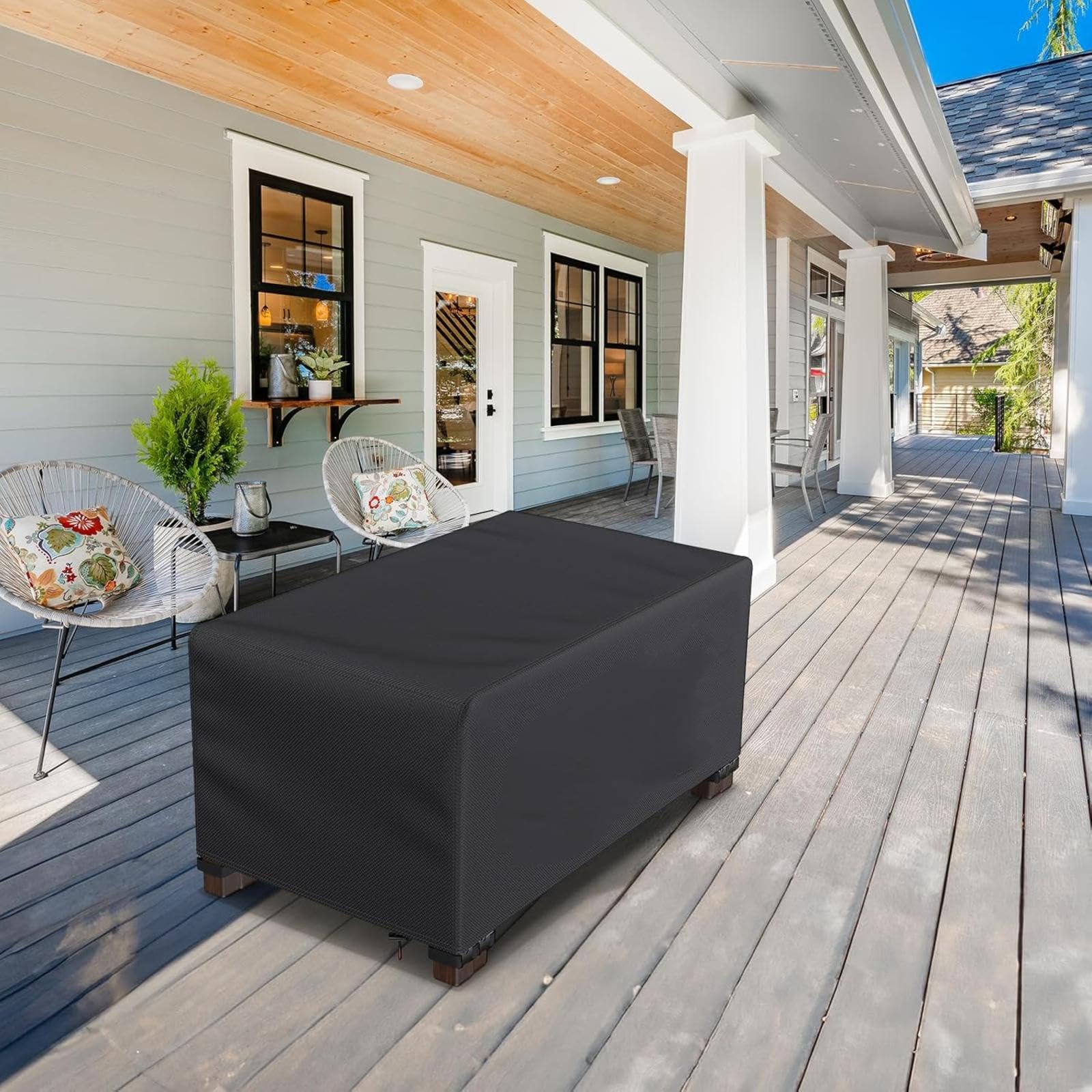 Housse de Protection Table de Jardin Rectangulaire 260x120x90cm/LxWxH Bache de Protection Exterieur Table imperméable - Coupe-Vent - Résistante aux UV - Housses pour Mobilier De Jardin