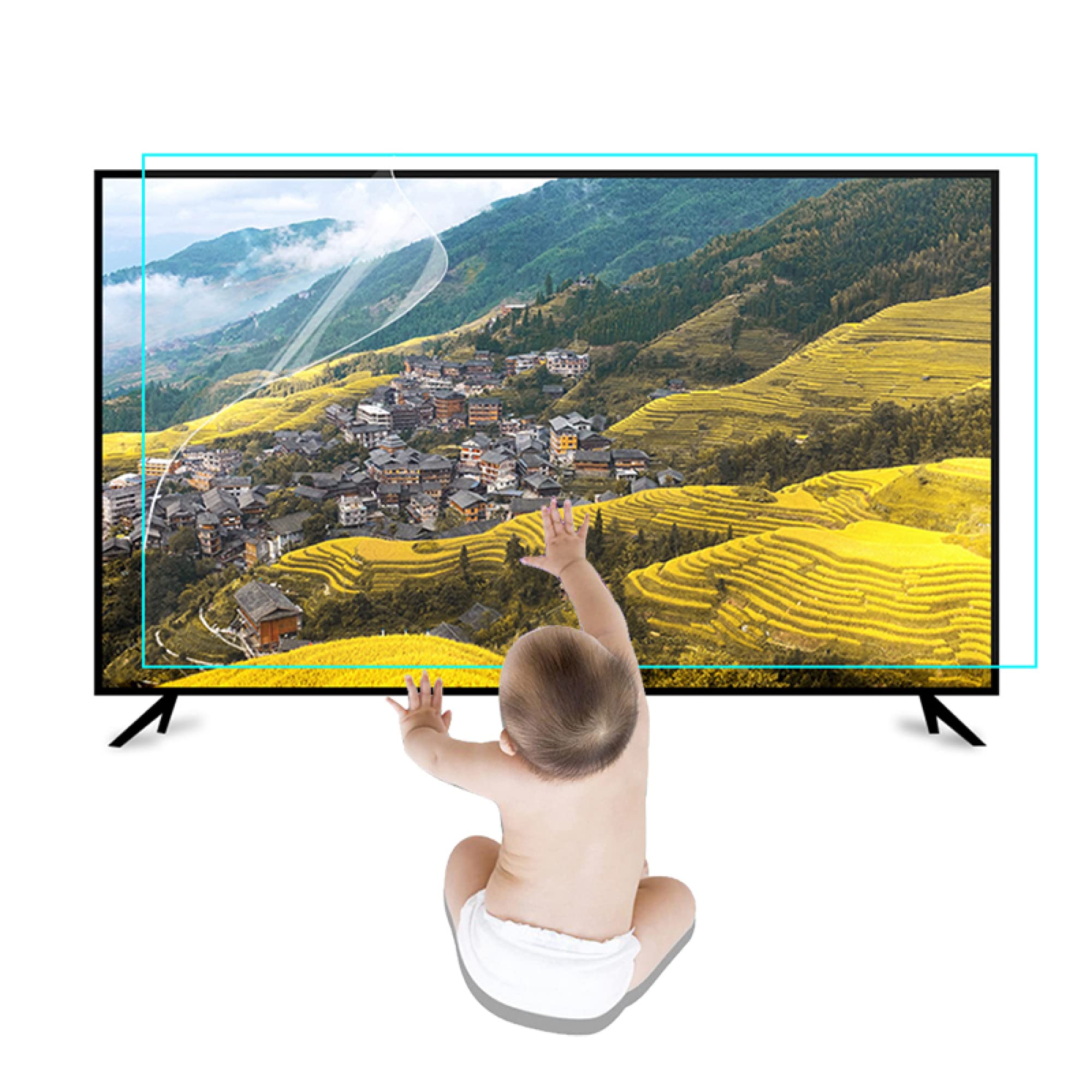 Pellicola protettiva opaca antiriflesso/anti UV per schermo TV per 32-75 pollici - Pellicola filtrante anti-luce blu/antigraffio per interni ed esterni, rende la luce morbida e allevia/A / 43 Inche