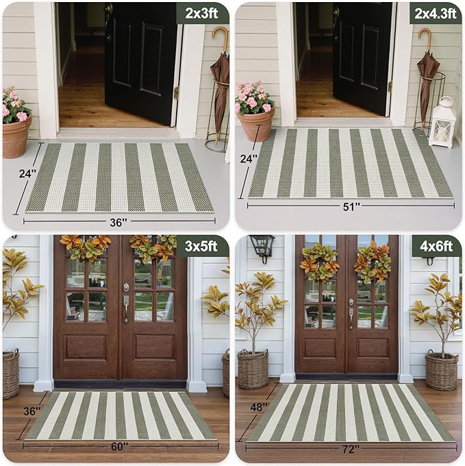 Alfombra Listada OJIA 60.96 x 129.54 cm Antideslizante Lavable miniatura 3