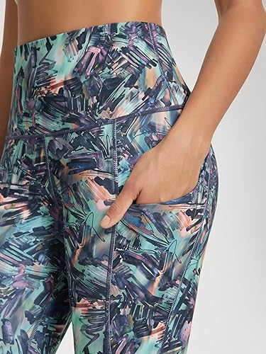 Miniatura 583 de ODODOS - Leggings tipo capri de mujer, no se traslucen y modelan el abdomen, con cintura alta y bolsillos; para hacer yoga, atletismo, ejercicio