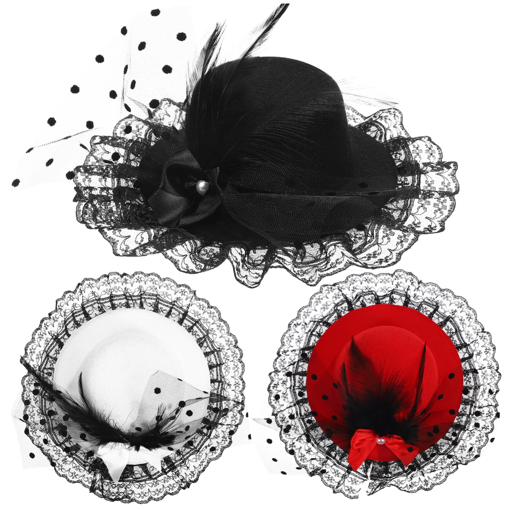 SOIMISS sombrero de copa sombrero vintage sombrero retro sombreros de evento accesorios para el cabello fascinator sombreros de té para tocado de fiesta de té Malla