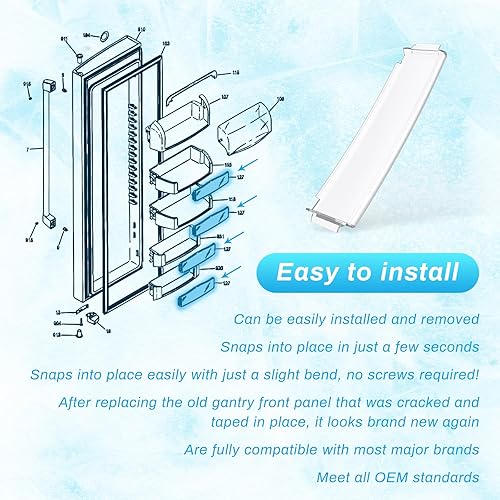 Miniatura 6 de WR71X10761 - Moldura para estante de nevera (transparente), compatible con GE frigorífico, congelador, puerta y estante de puerta, repisa de